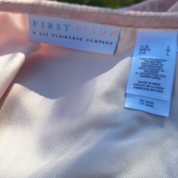 First Issue Liz Claiborne Pink Tunic with Embroidery Beads - Picture 7 of 8